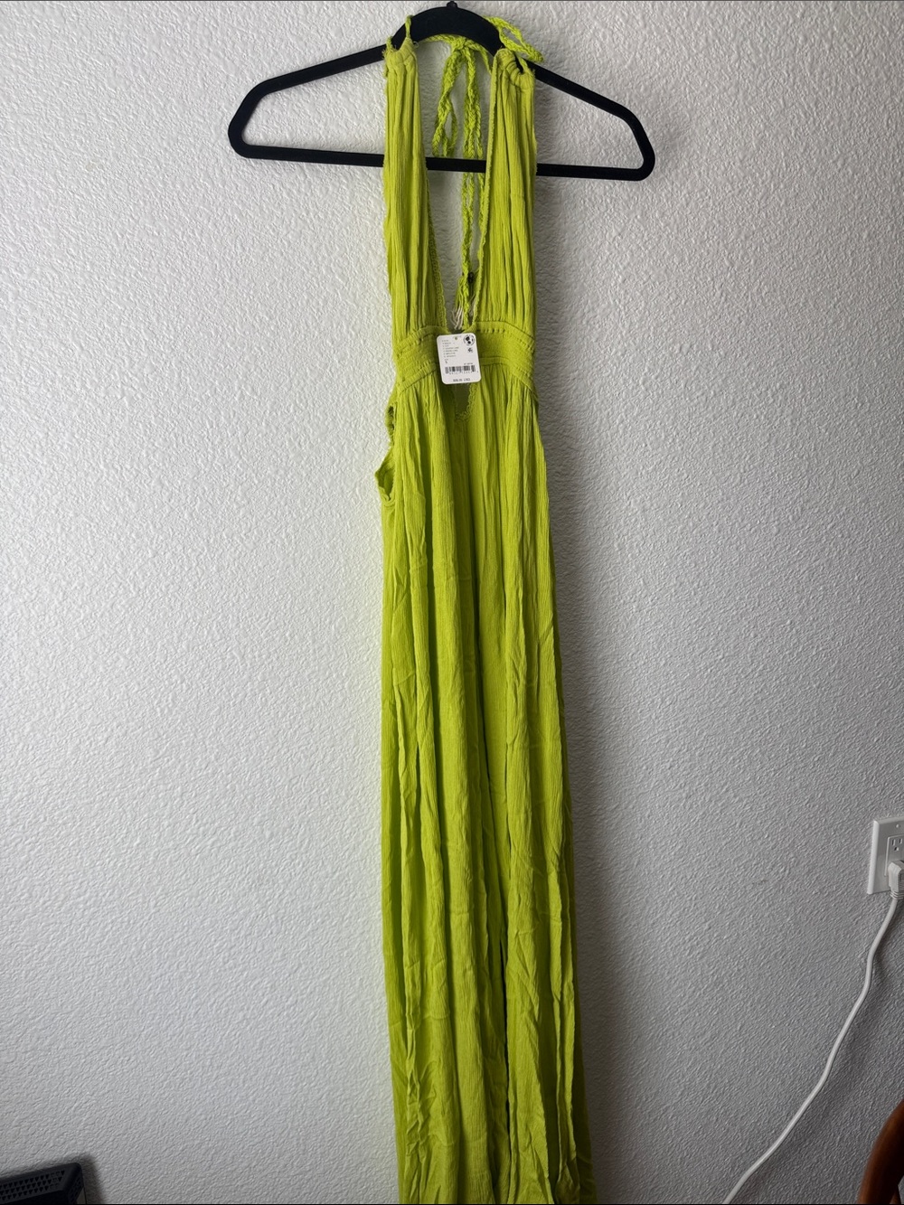 Free People Lime Green Plunge Halter Maxi Dress - Picture 4 of 5